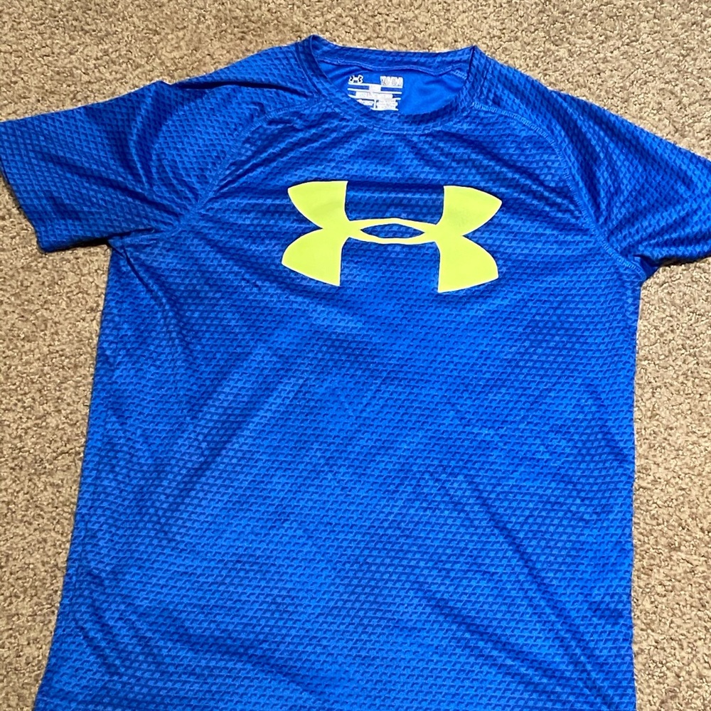 Boys blue/green under armour shirt
